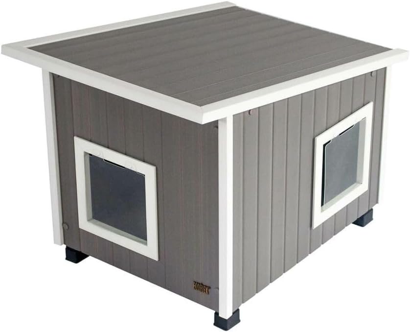 New Age Pet ECOFLEX Albany Outdoor Cat House, Maple/Brown – Essentials for Cats - Grey / Extra Large - image 3