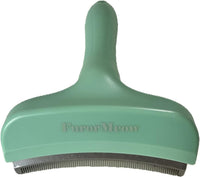 Pet Deshedding Tool with Curve Blade, Cat Grooming Brush - Large / Green