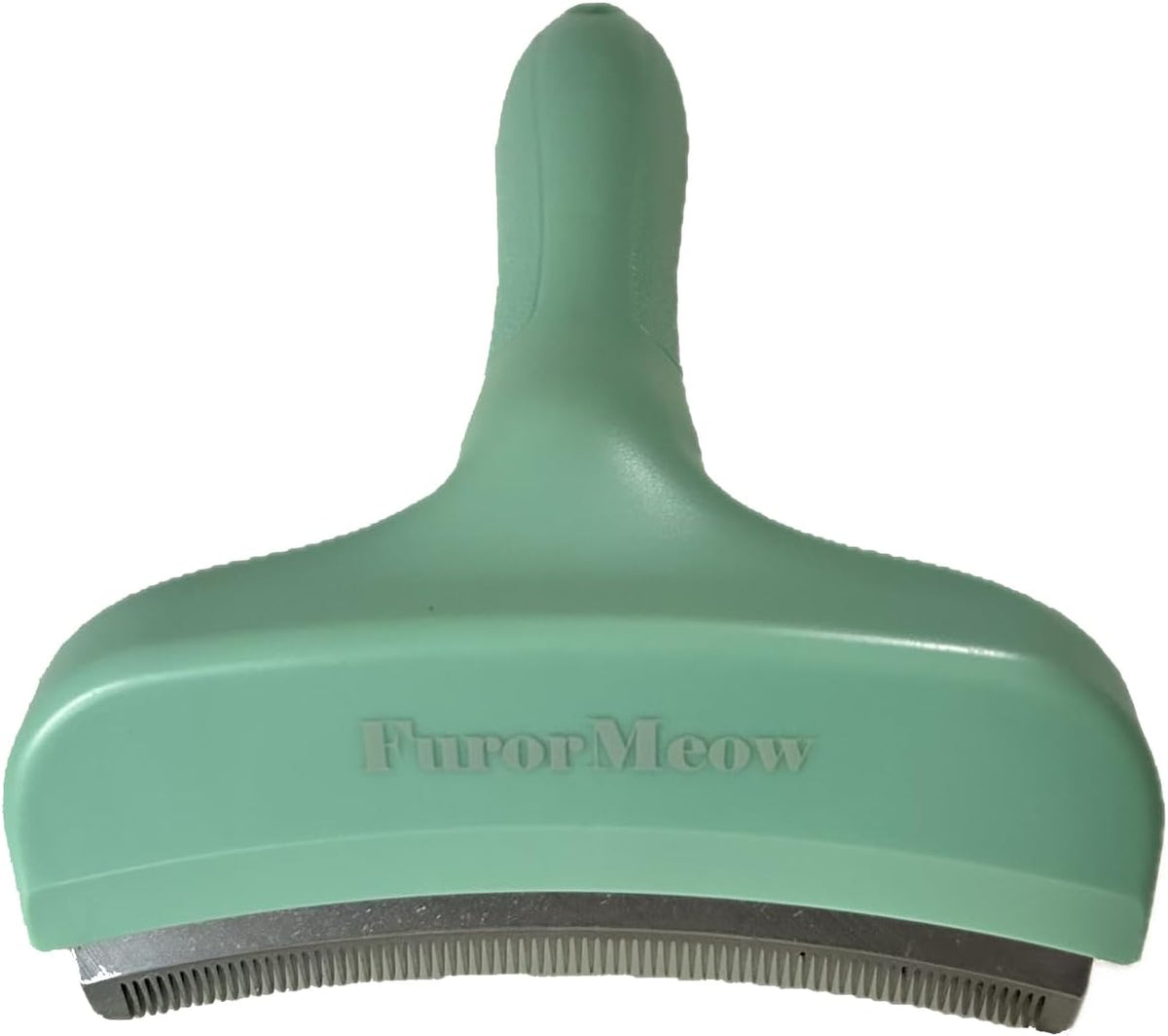 Pet Deshedding Tool with Curve Blade, Cat Grooming Brush - Large / Green