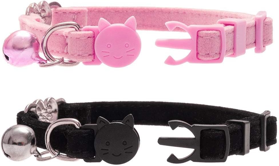 BINGPET Halloween Cat Collar Breakaway - Heart (Pink + Black) - image 3