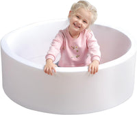 TRENDBOX Foam Ball Pit, 36" x 12" Indoor Soft Ball Pool for Kid，Light Grey – Fun for Kids & Family - White / 90CM