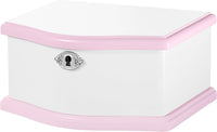 Ballerina Musical Jewelry Box with Mirror for girls，Kid's Jewelry - white/pink-medium - image 2