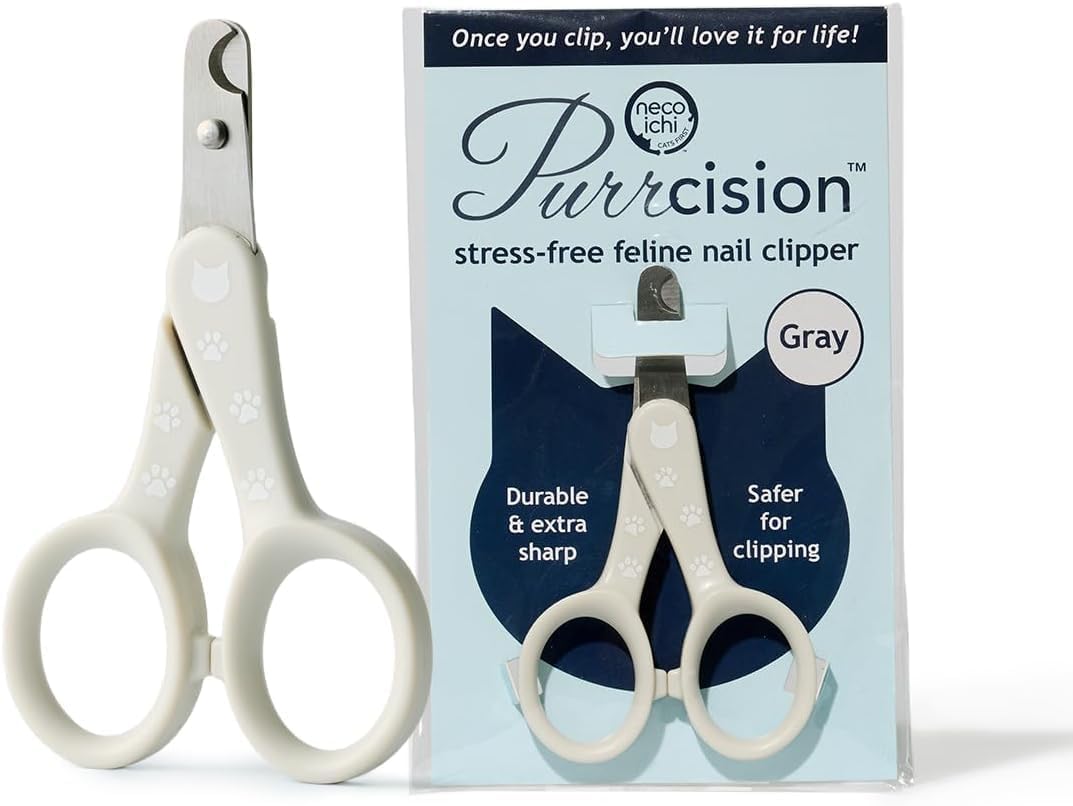 Necoichi Purrcision Stainless Steel Cat Nail Clipper - 1 Pack of 1 Piece / Gray