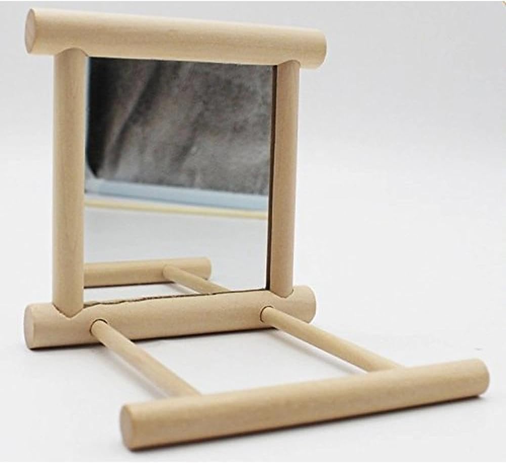 Bird Mirror with Swing and Perch for Parakeets Cockatiels Lovebirds - 3.7 x3.5x3.5 inch - image 4