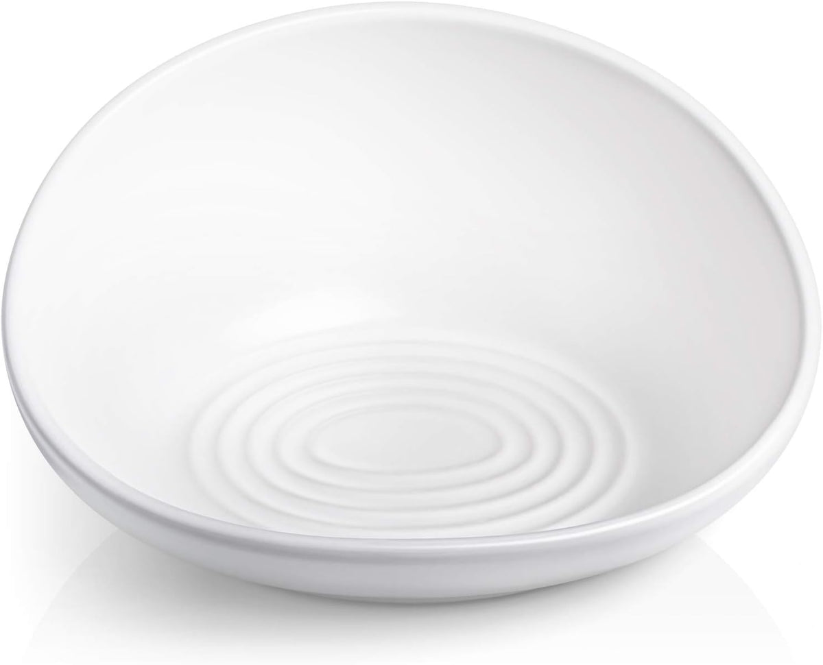 CatGuru Cat Food Bowl, Ceramic Bowls for Indoor Cats - Single Bowl / High-Low White