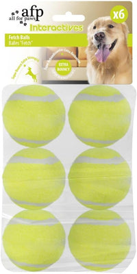 ALL FOR PAWS Dog Tennis Balls for Dogs, Great for Mini Ball Launcher, 6 Pack 2 Inch Tennis Balls