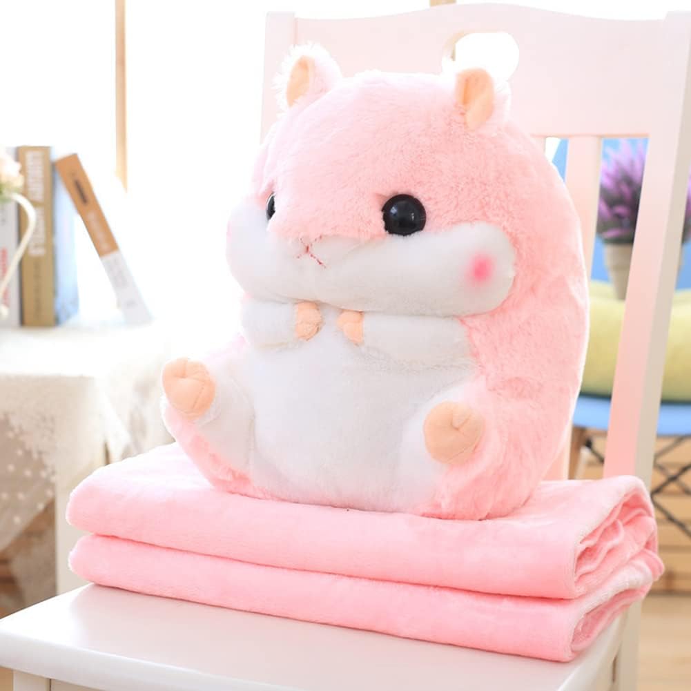 YunNasi Plush Hamster Stuffed Animal Toys Hamster Throw Pillow - Pink