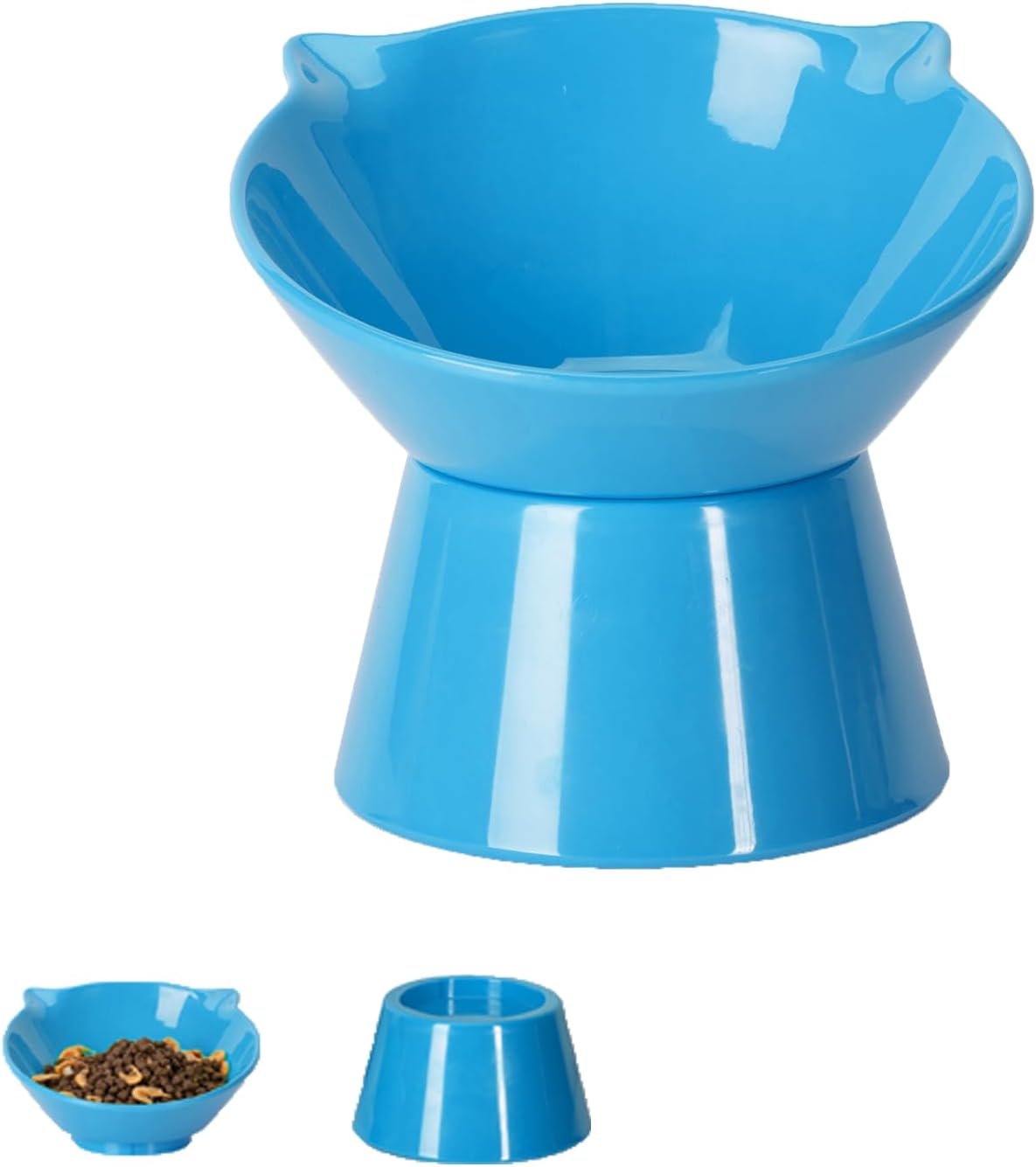 Detachable Elevated Cat Bowls - Blue