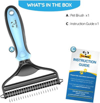 Dog Brush for Shedding & Cat Brushes for Indoor Cats - Double Coat Dog Brushes for Grooming - Hair Remover Pet Grooming Tools - 2 in 1 Deshedding Brush & Undercoat Rake for Dogs - Defur Comb Cleaner