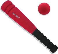 Aoneky 11.8 Inch Mini Foam Baseball Bat and Ball Set for Toddlers 1-3 - 1 Red Bat and 1 Red Ball