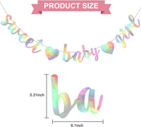 BEISHIDA Pre-Strung Glitter Champagne Girl Baby Banner Baby Shower - Iridescent​ - image 3