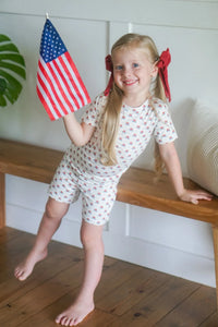 Red White & Blue Tulip 2pc Bamboo Pajamas - BIG FRENCHIES