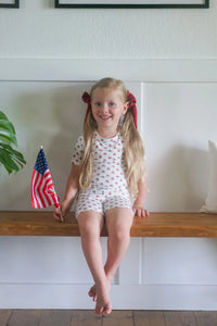 Red White & Blue Tulip 2pc Bamboo Pajamas - BIG FRENCHIES