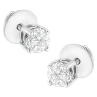 14K White Gold 1/2 Cttw Pie-Cut Diamond Solitaire Stud Earrings (H-I Color, SI1-SI2 Clarity)
