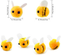 SaktopDeco mini wool felt bees for crafts, 28 pieces about 1 inch each - view 3