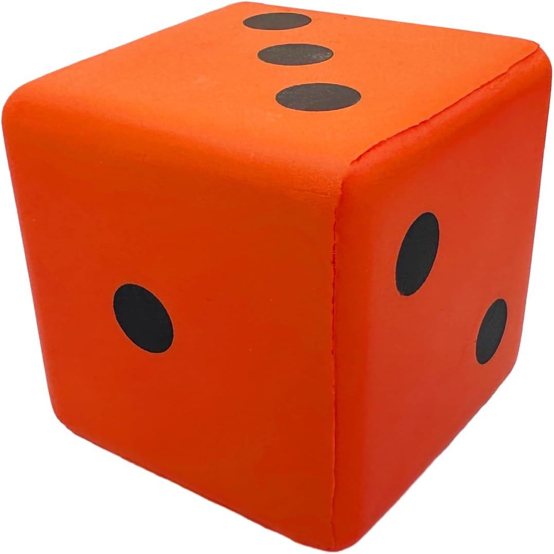 funnysquee 3.15 inch foam dice toy with large numbers, Fortunate Red - view 15
