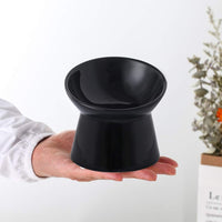 Elevated Cat Bowls, 15° Tilted Ceramic Cat Food Bowl - Black / Small - image 3