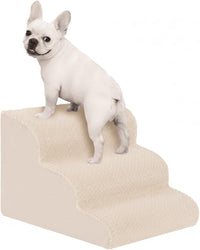 Dog Stairs for Small Dogs 15" H - Beige / 3-Step (22D*16W*15H)