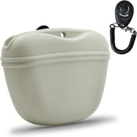 AUDWUD Silicone Dog Treat Pouch,Clip on Portable Training Container,Convenient Magnetic Buckle Closing and Waist Clip,No BPA