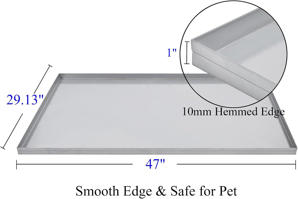 47x29.13x1 Replacement Tray for Dog Crate, Galvanized - Stainless steel / 47.0"L x 29.0"W x 1.0"H - image 2