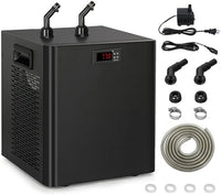 Aquarium Chiller, 1/3HP Aquarium Cooler 79gal Fish Tank Water Chiller with Quiet Compressor for Saltwater/Freshwater Tanks & Hydroponic(Axolotl Coral Jellyfish),300L, Black