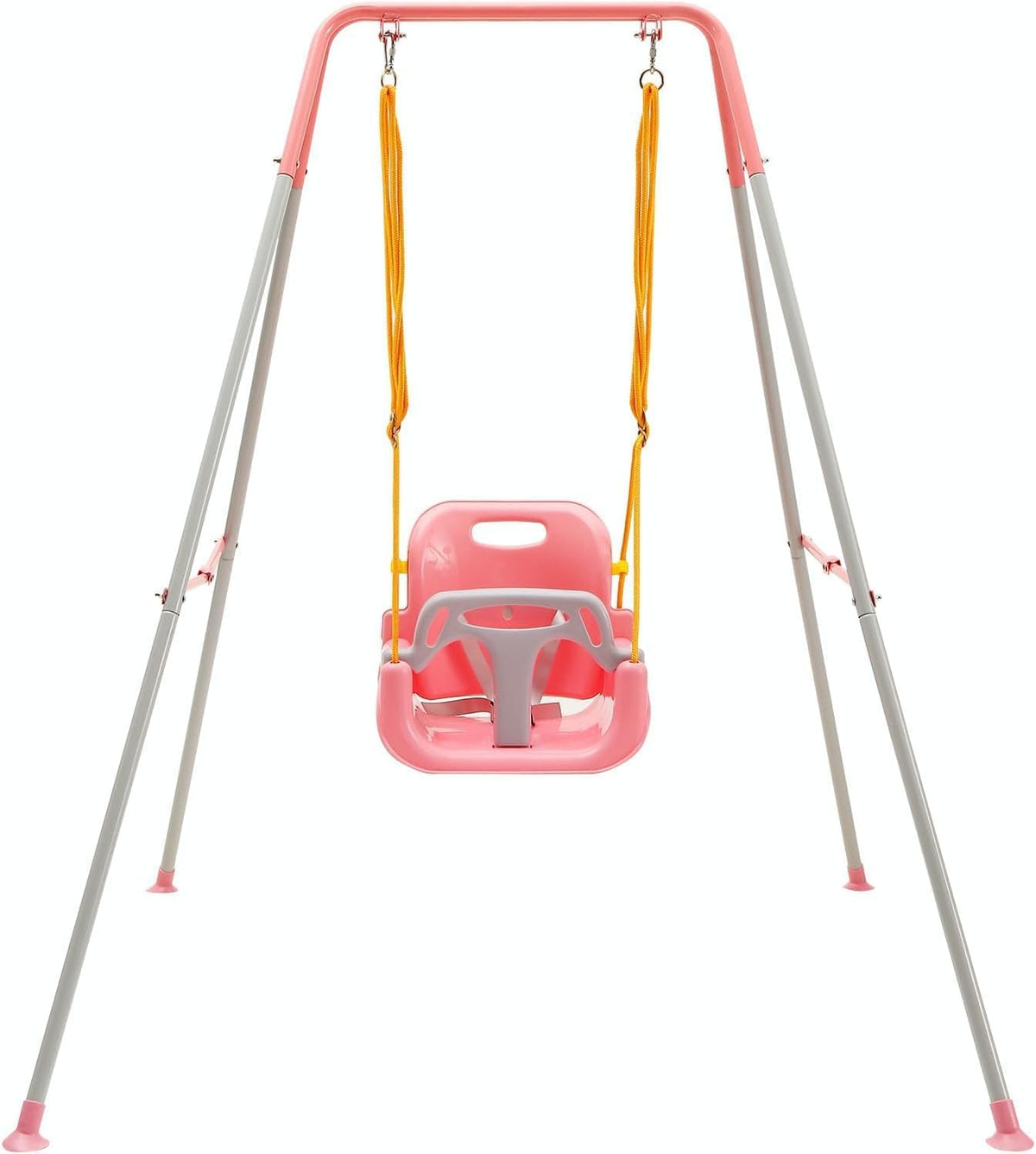 FUNLIO Toddler Swing with Foldable Metal Stand for Toddlers Aged 1~10 - Pink