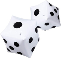 CCINEE giant inflatable dice 2 pack, white PVC with black dots, for lawn and pool games