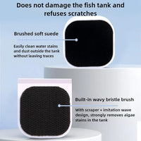 Mini Magnetic Aquarium Brush with Scraper Blade - Fish Tank Dirt Remover for Small Glass/Acrylic Tanks, Safe for Betta & Shrimp (5-20 Gallon) (Large with Scraper)