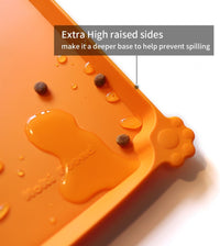 Hoki Found -Waterproof Pet Feeding Mats with High Lips - 22"L x 14"W / Orange - image 2