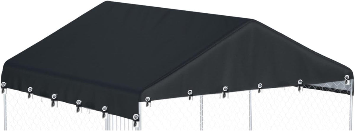 Outdoor Dog Kennel Cover 10'W x 10'L Replacement Covers - Black / 10'W x 10'L x 1.8'H