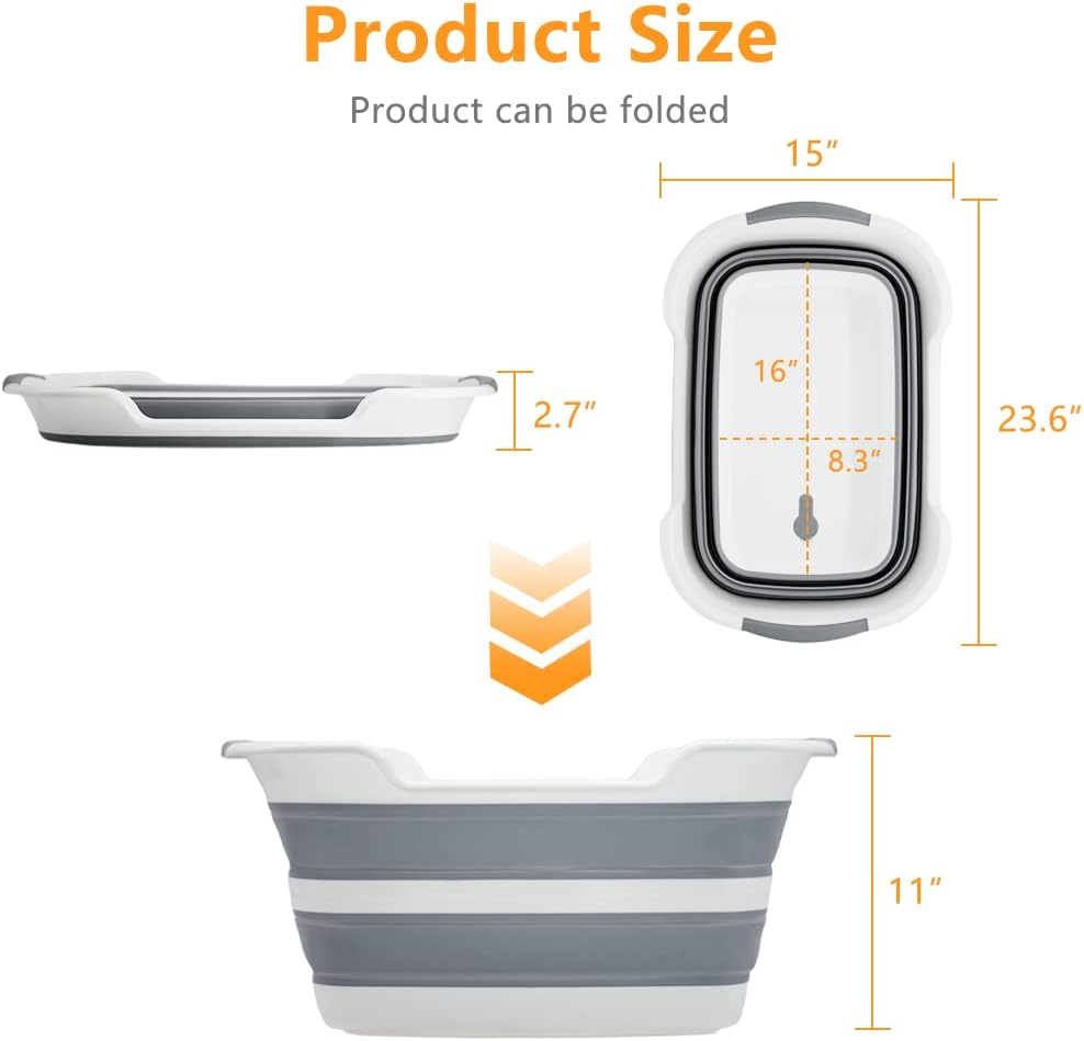 7.1 Gal/27L Multipurpose Collapsible Pet Bathtub Upgraded - Grey - image 2