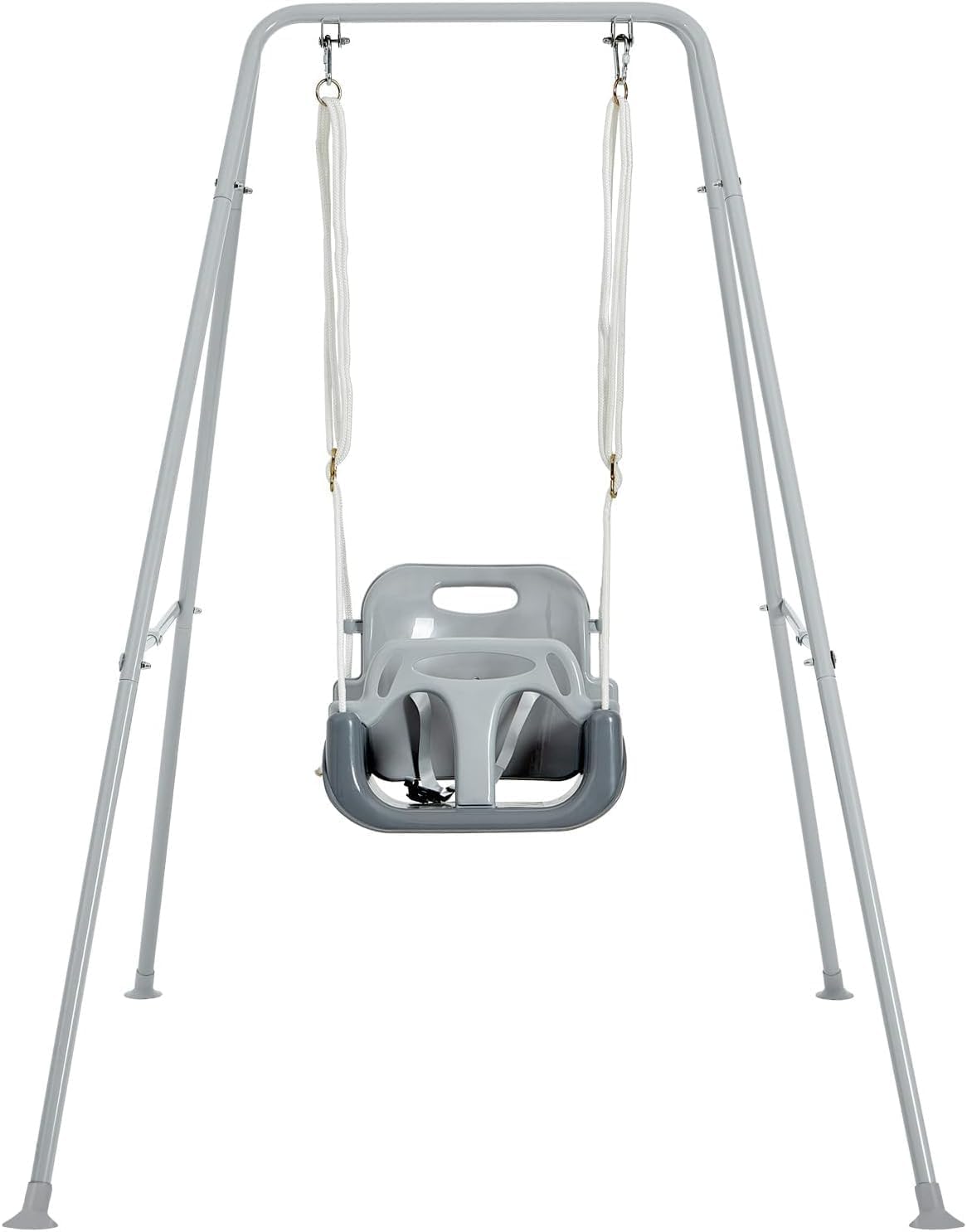 FUNLIO Toddler Swing with Foldable Metal Stand for Toddlers Aged 1~10 - Gray