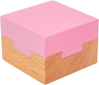 DC-BEAUTIFUL Impossible Dovetail Box Mini 3D Brain Teaser Wooden - Small Pink