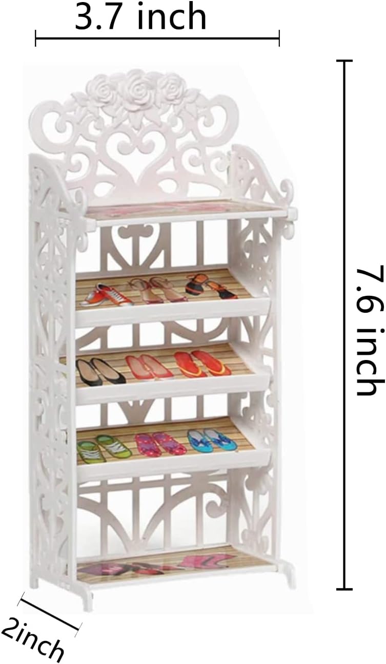HighFun 50 piece doll shoes, handbags and glasses set with display rack for 11.5 inch dolls - view 3