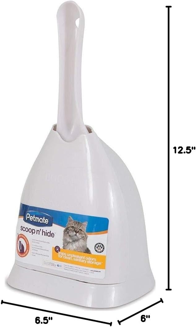 Petmate Scoop N' Hide Cat Litter Scoop with Discreet Holder - Pearl White / One Size - image 4