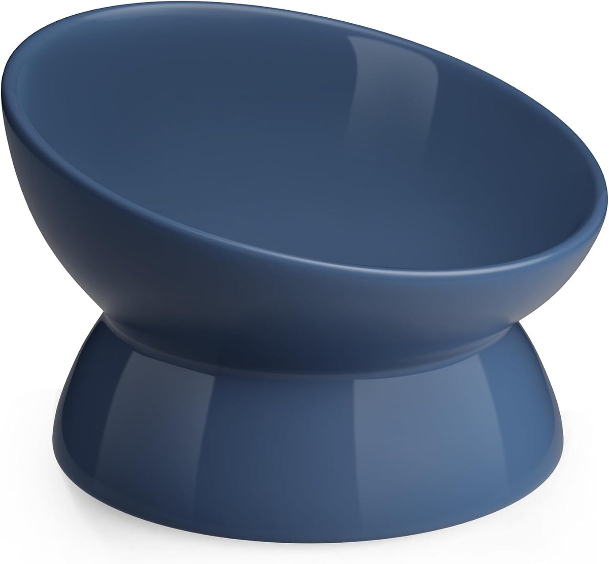 Elevated Cat Food Bowl, 5 Oz Ceramic Raised and Tilted Water Bowl, Anti Vomiting and Protect Pets' - Deep Blue / 5 OZ - 1 Pack