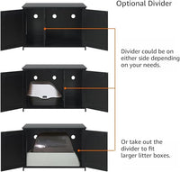 unipaws Black Top Opening Cat Litter Box Enclosure, Flip Top XL Extra Large Cat Box Furniture, Friendly to Elderly People, High Jumbo Automatic Litter Box Cover Hidden for Large Cat
