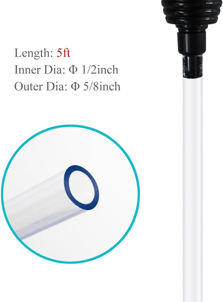 Laifoo 5ft-S Aquarium Siphon Vacuum Cleaner for Fish Tank Cleaning - 5ft-S - image 4