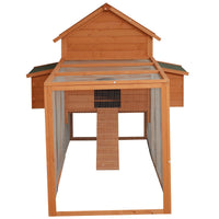 136.5" Chicken Coop Wooden Large Chicken House Deluxe Rabbit Hutch Lockable Poultry Hen Cage Backyard with Nesting Box a