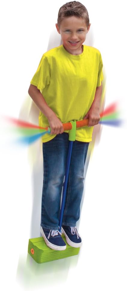 Jumparoo Deluxe Bungee Boing Foam Bouncing Toy, The Squeakiest - Green With Led Lights - image 4