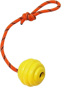 K9 Training Ball with Rope, Exercise and Reward Toy for Dogs - Yellow - image 2