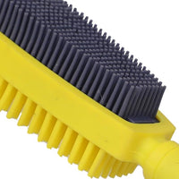 Rubber Pet Hair Removal Brush, Dogs Cats Hair Lint Remover Tool Massage Bath Comb Brush for Cleaning and Grooming (Yellow)