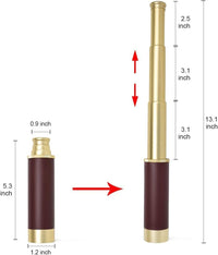 Aubric pirate spyglass telescope with fabric treasure map and golden compass - view 4
