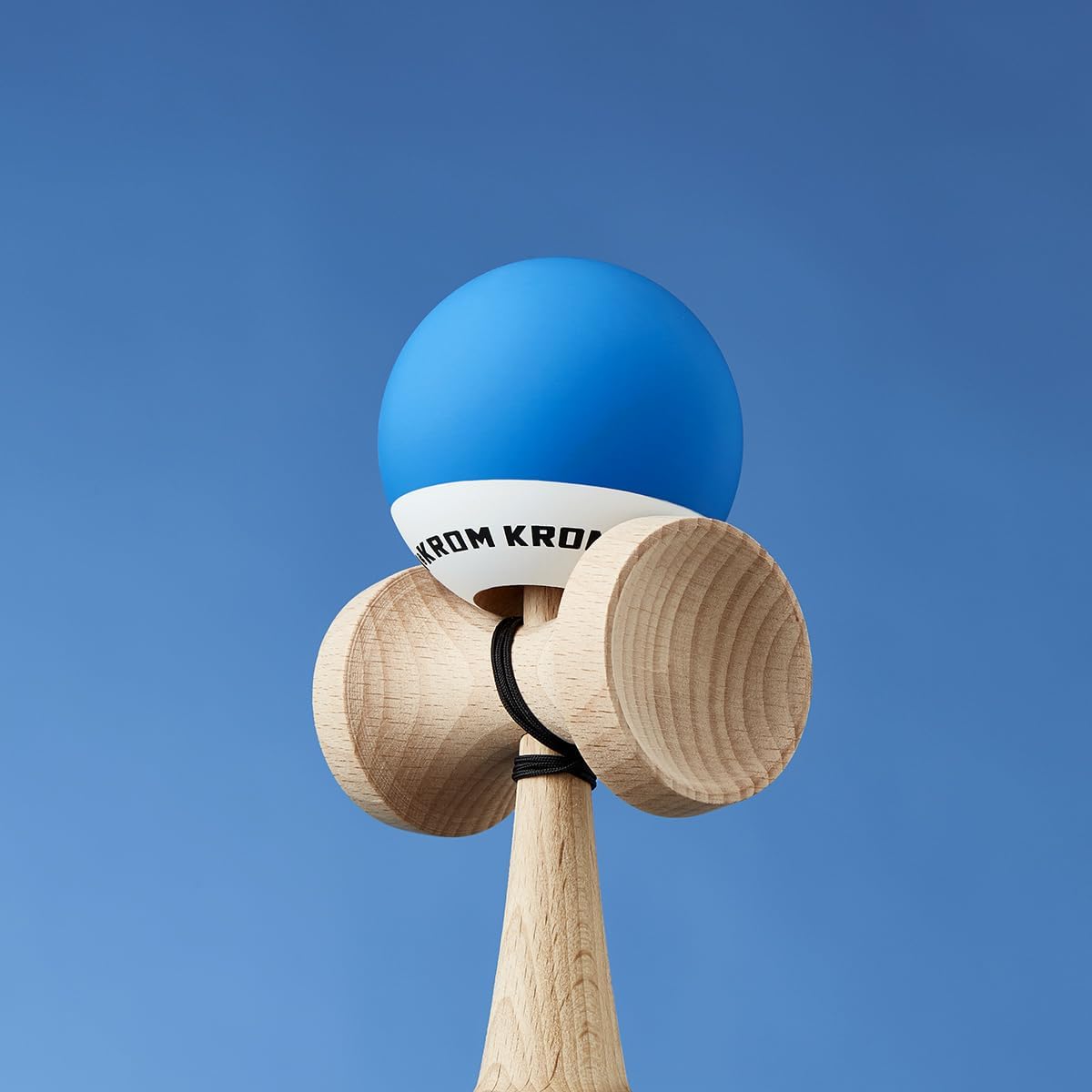 KROM kendama POP in black, beech wood skill toy with extra string and stickers - view 10
