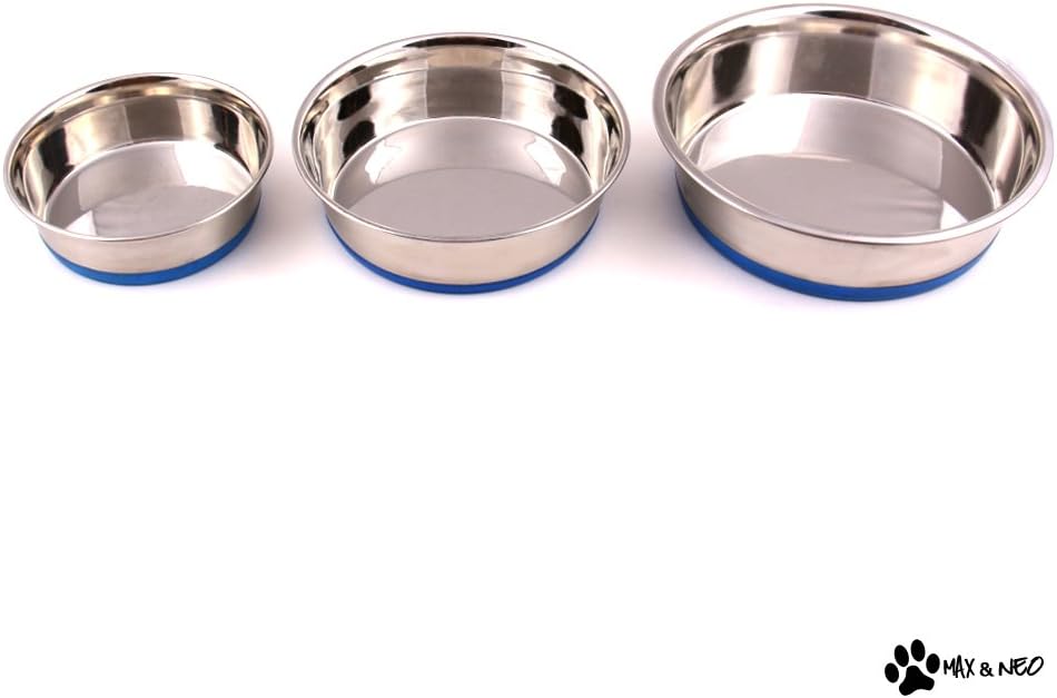 Max and Neo Heavyweight Non-Skid Rubber Bottom Stainless Steel Dog - Large - image 3