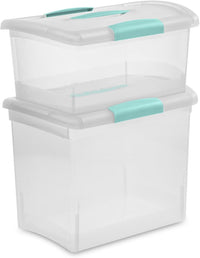 Sterilite Large Nesting ShowOffs, Clear Bin w/Latch Lid & Handle - Medium / 24 Pack - image 4