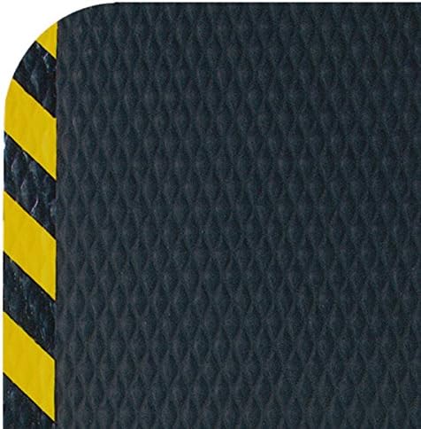 Hog Heaven 5/8 inch Black & Yellow Border 3' x 5' Nitrile Backed Anti-Fatigue Comfort Mat