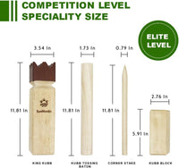 SunNordic rubber wood Kubb yard game set with king, blocks, batons and canvas carry bag - view 14
