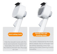 Adjustable Comb for Cats & Dogs: 2-in-1 Deshedding Brush with Hair Removal Board, Dematting Tool for Long/Short Hair - Undercoat Rake & Smooth Grooming Comb