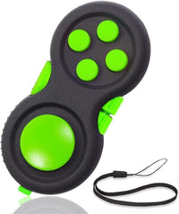UOOEFUN fidget controller pad with joystick, buttons and gear roller, black and green
